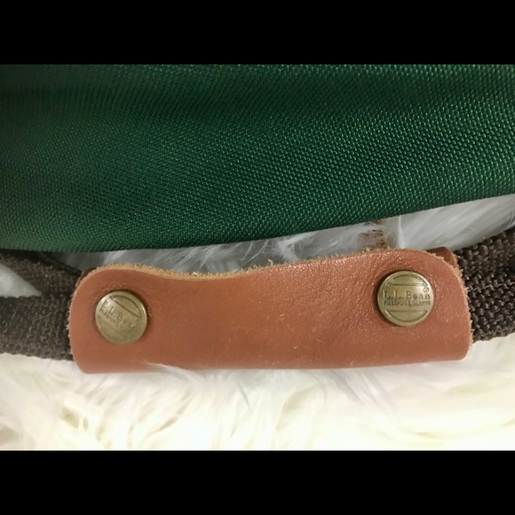 L L Bean Green Canvas Travel Luggage Suitcase Vtg - Picture 10 of 11